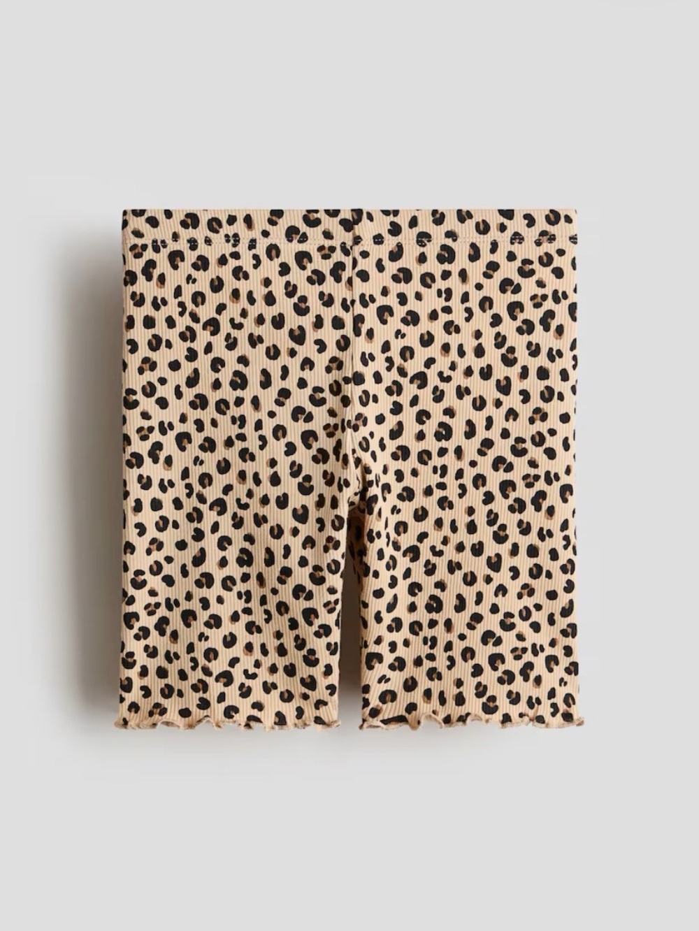 H&M Beige Ribbed Leopard Print Leggings